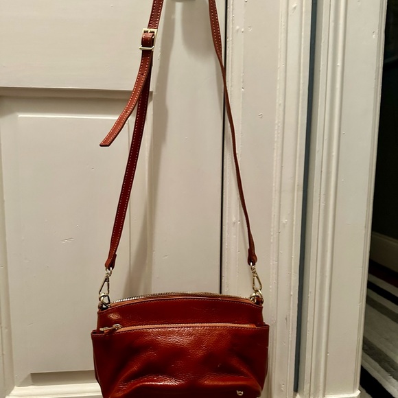 Divina Firenze Orange Leather Crossbody Bag - Picture 2 of 5